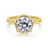 Reece - 14K Yellow Gold Round Bezel Prong Diamond Engagement Ring - 0.11 ct