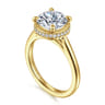 Reece - 14K Yellow Gold Round Bezel Prong Diamond Engagement Ring - 0.11 ct