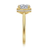 Reece - 14K Yellow Gold Round Bezel Prong Diamond Engagement Ring - 0.11 ct