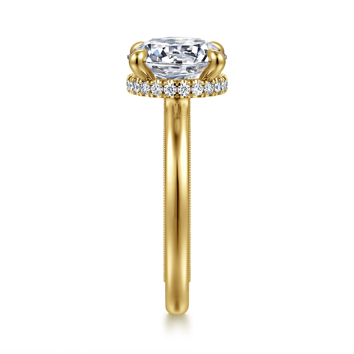 Sandi - 14K Yellow Gold Round Diamond Engagement Ring - 0.13 ct - Shot 4