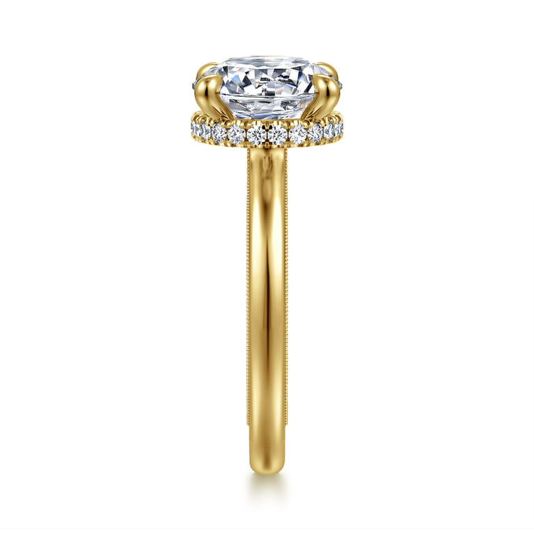 Sandi - 14K Yellow Gold Round Diamond Engagement Ring - 0.13 ct - Shot 4