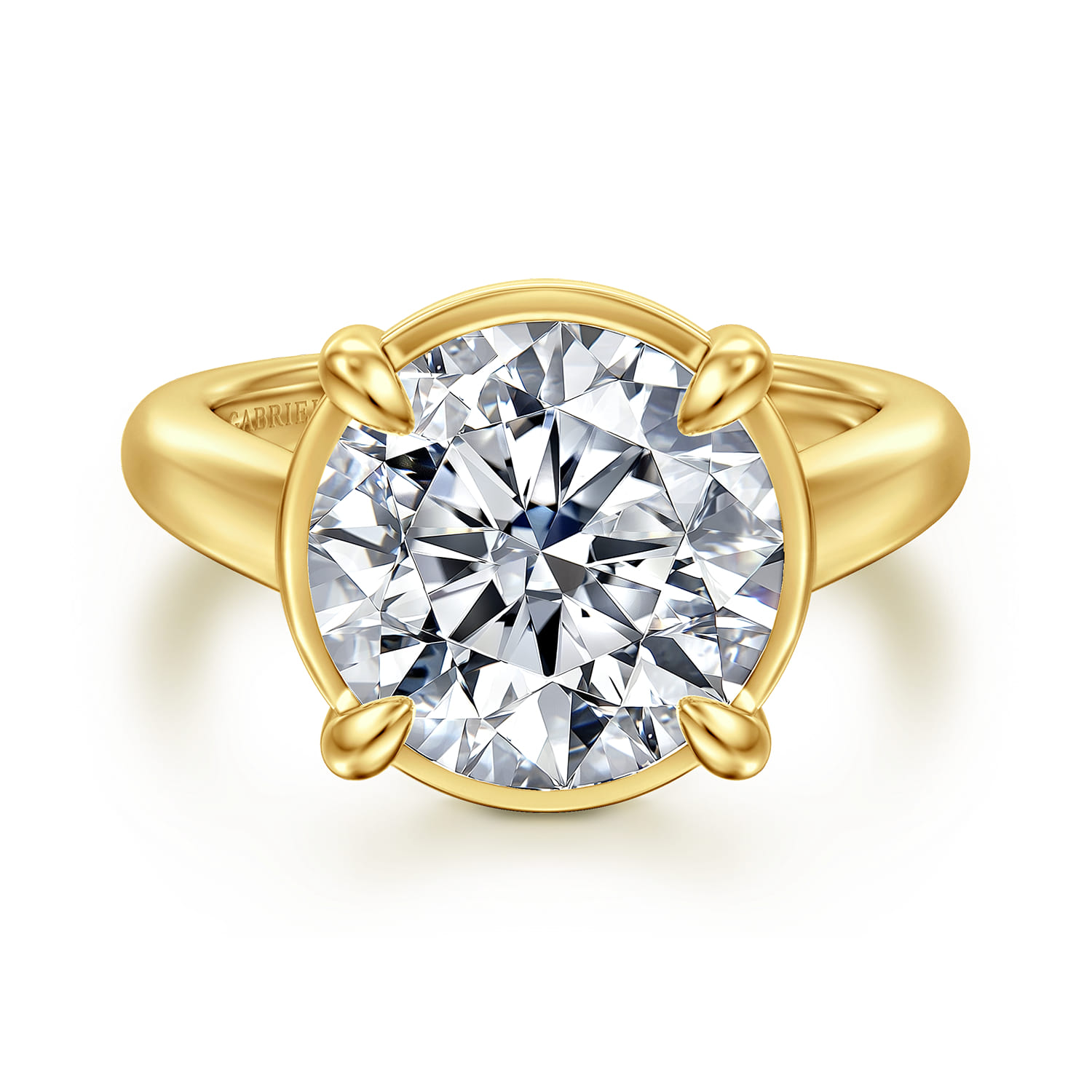 Geo - 14K Yellow Gold Round Diamond Engagement Ring - 0.16 ct - Shot 1