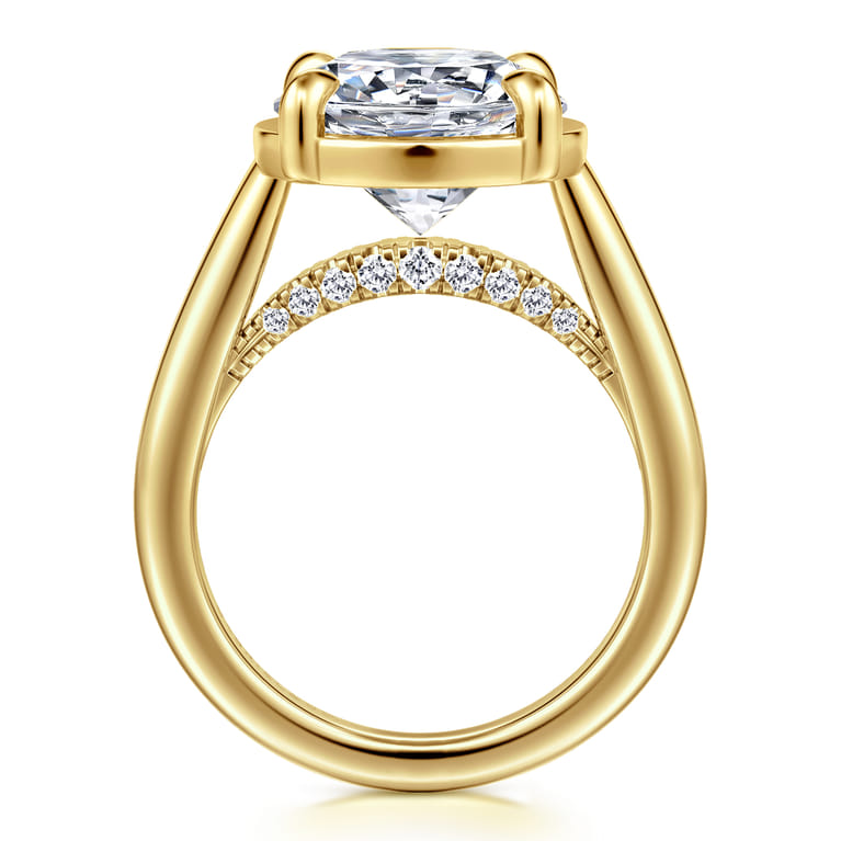 Geo - 14K Yellow Gold Round Diamond Engagement Ring - 0.16 ct - Shot 2