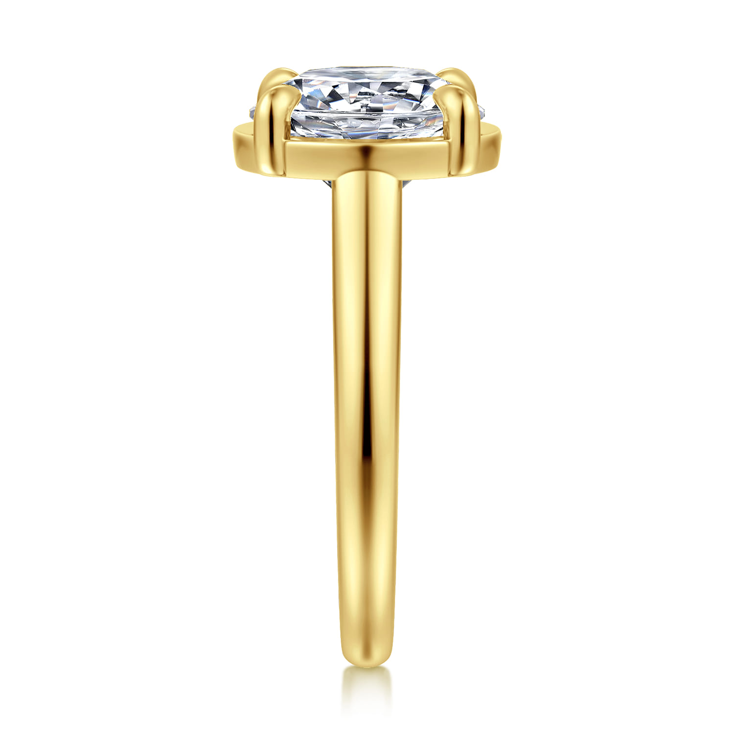 Geo - 14K Yellow Gold Round Diamond Engagement Ring - 0.16 ct - Shot 4