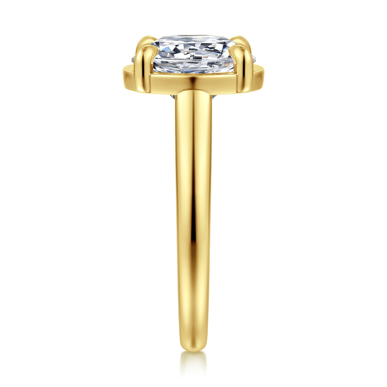 Geo - 14K Yellow Gold Round Diamond Engagement Ring - 0.16 ct - Shot 4