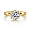 Geo - 14K Yellow Gold Bezel Prong Round Diamond Engagement Ring - 0.16 ct