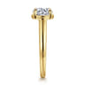 Geo - 14K Yellow Gold Bezel Prong Round Diamond Engagement Ring - 0.16 ct