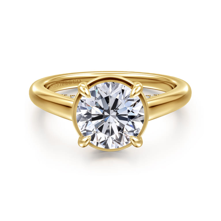 Geo - 14K Yellow Gold Round Diamond Engagement Ring - 0.16 ct - Shot 1