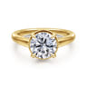Geo - 14K Yellow Gold Round Diamond Engagement Ring - 0.16 ct