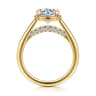 Geo - 14K Yellow Gold Round Diamond Engagement Ring - 0.16 ct