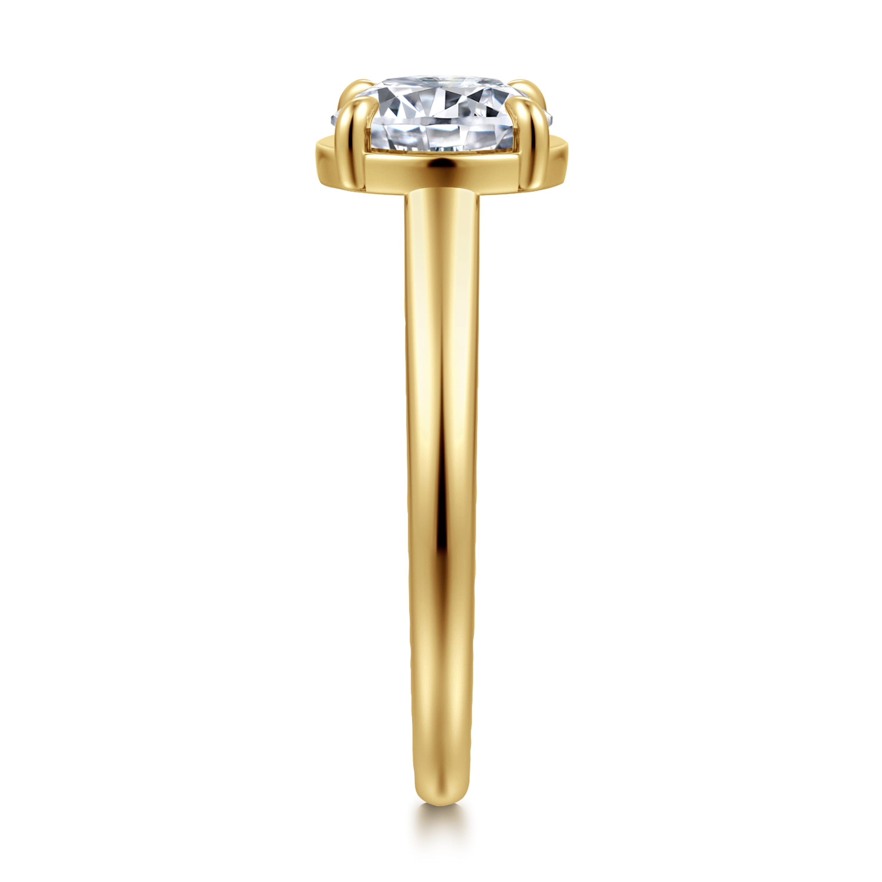 Geo - 14K Yellow Gold Round Diamond Engagement Ring - 0.16 ct - Shot 4