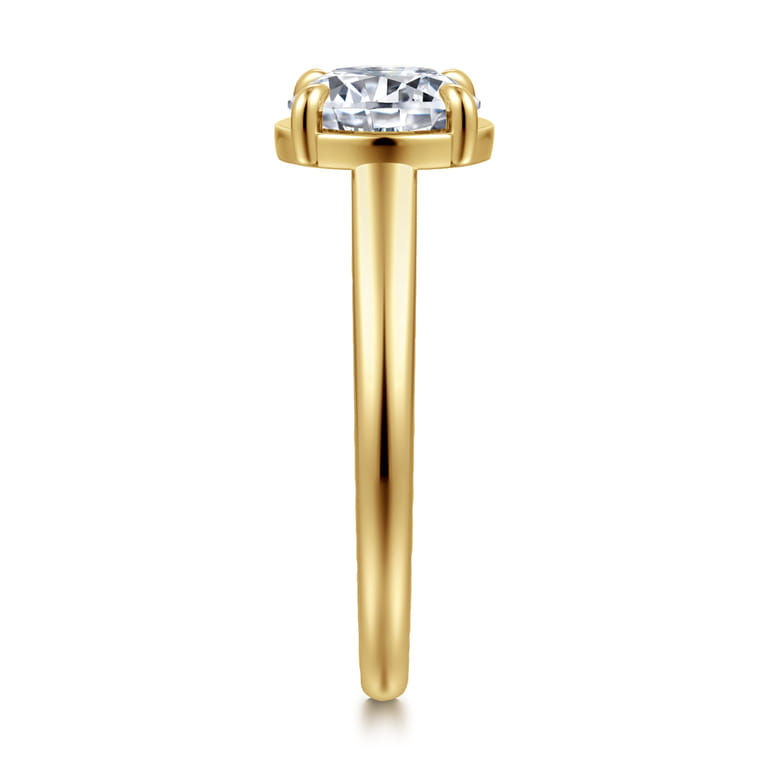 Geo - 14K Yellow Gold Round Diamond Engagement Ring - 0.16 ct - Shot 4