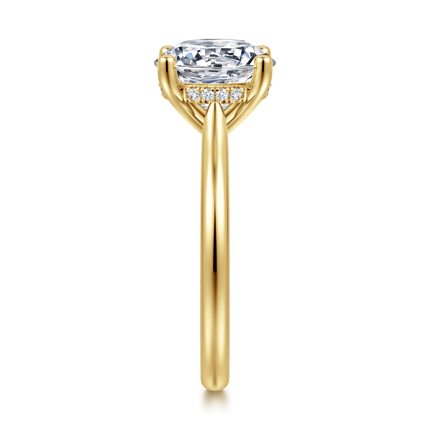 Azucena - 14K Yellow Gold Round Solitaire Diamond Engagement Ring - 0.06 ct - Shot 4