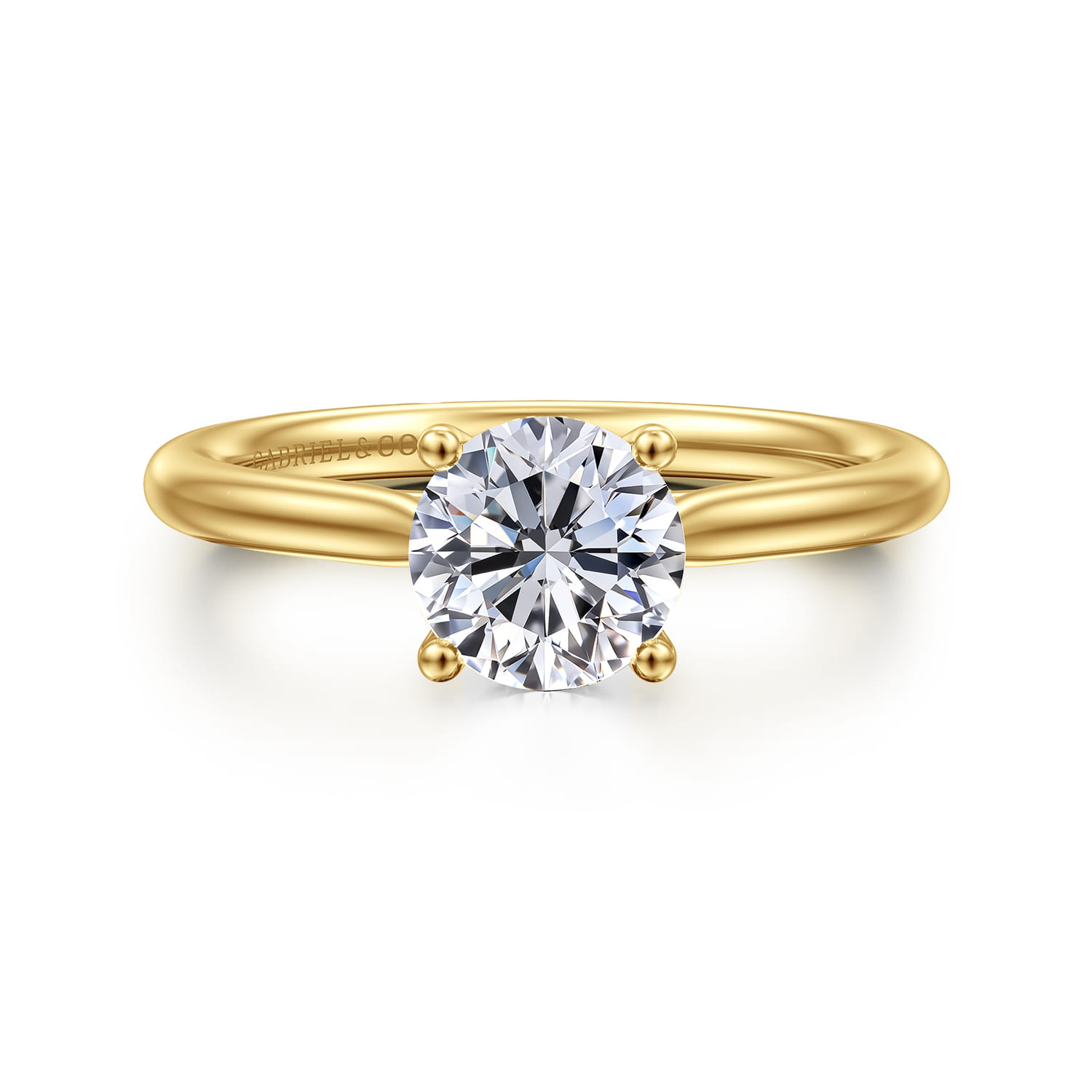 Azucena - 14K Yellow Gold Round Solitaire Diamond Engagement Ring - 0.05 ct - Shot 1