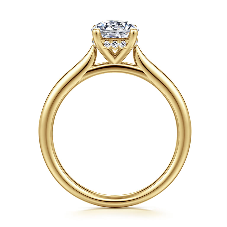 Azucena - 14K Yellow Gold Round Solitaire Diamond Engagement Ring - 0.05 ct - Shot 2
