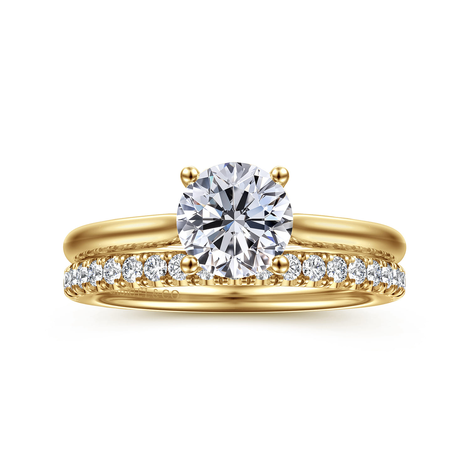 Azucena - 14K Yellow Gold Round Solitaire Diamond Engagement Ring - 0.05 ct - Shot 4