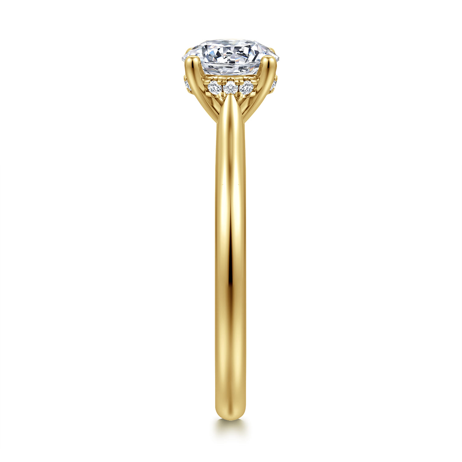 Azucena - 14K Yellow Gold Round Solitaire Diamond Engagement Ring - 0.05 ct - Shot 5