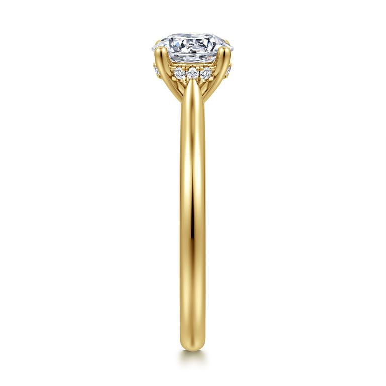 Azucena - 14K Yellow Gold Round Solitaire Diamond Engagement Ring - 0.05 ct - Shot 5