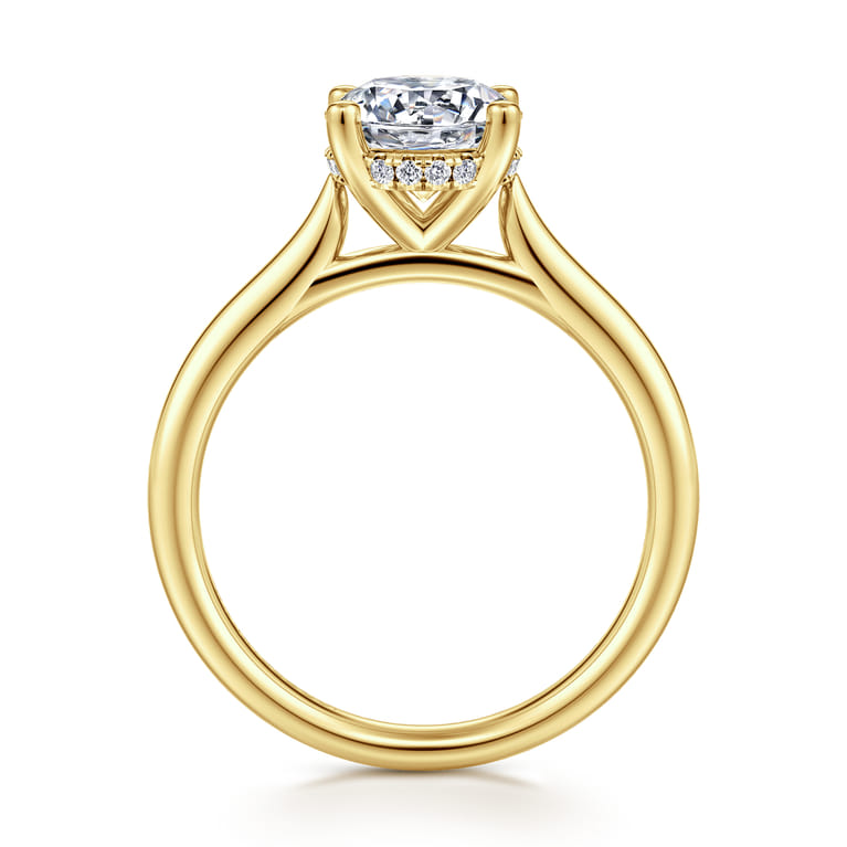 Azucena - 14K Yellow Gold Round Solitaire Diamond Engagement Ring - 0.06 ct - Shot 2