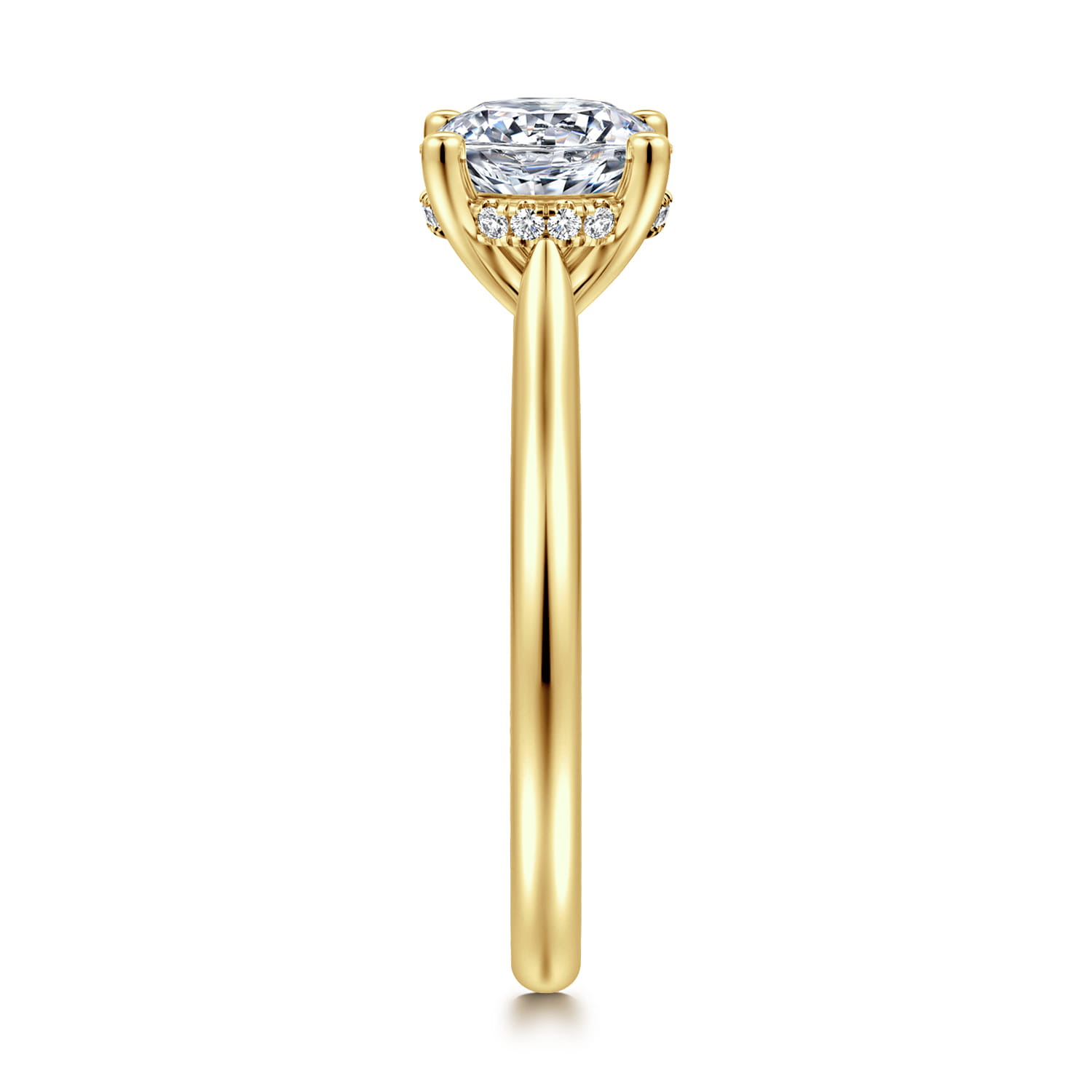 Azucena - 14K Yellow Gold Round Solitaire Diamond Engagement Ring - 0.06 ct - Shot 4