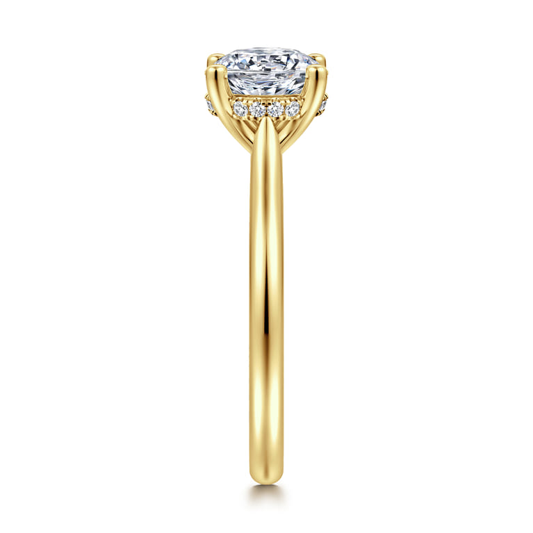 Azucena - 14K Yellow Gold Round Solitaire Diamond Engagement Ring - 0.06 ct - Shot 4