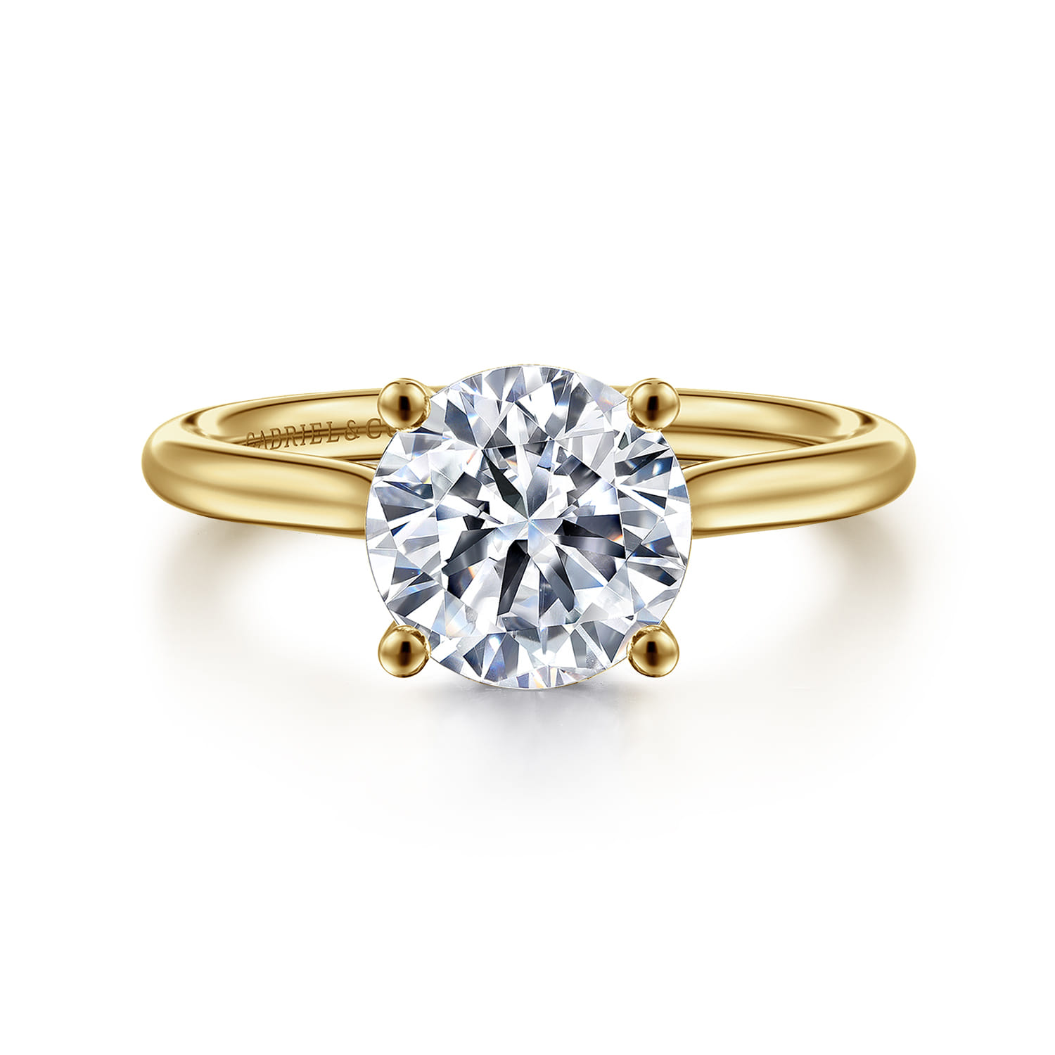 Azucena - 14K Yellow Gold Round Solitaire Diamond Engagement Ring - 0.06 ct - Shot 1