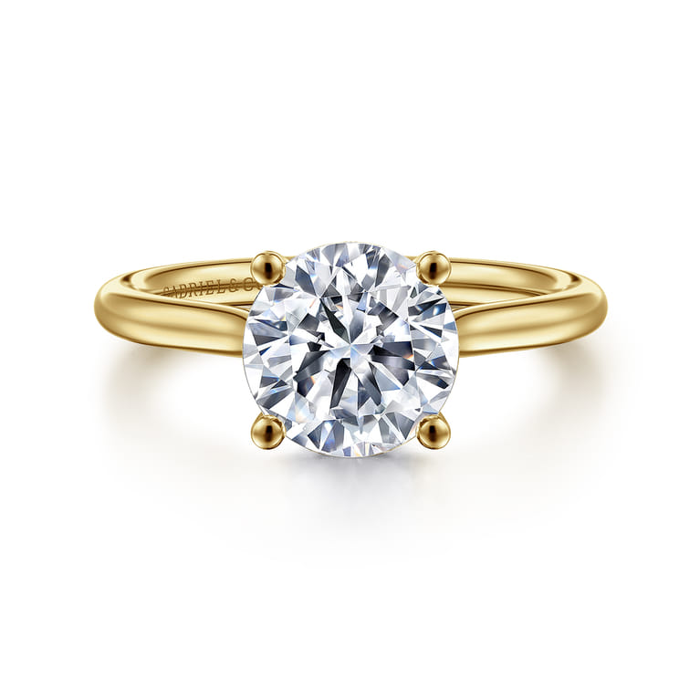 Azucena - 14K Yellow Gold Round Solitaire Diamond Engagement Ring - 0.06 ct - Shot 1