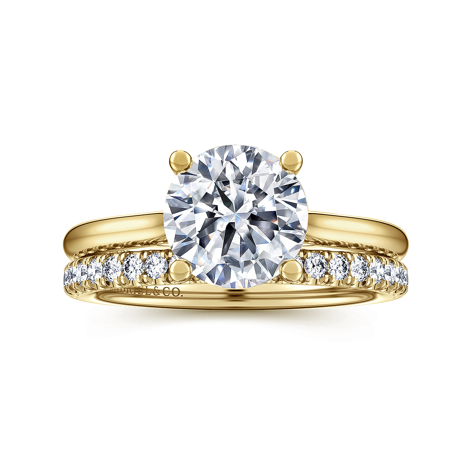 Azucena - 14K Yellow Gold Round Solitaire Diamond Engagement Ring - 0.06 ct - Shot 4