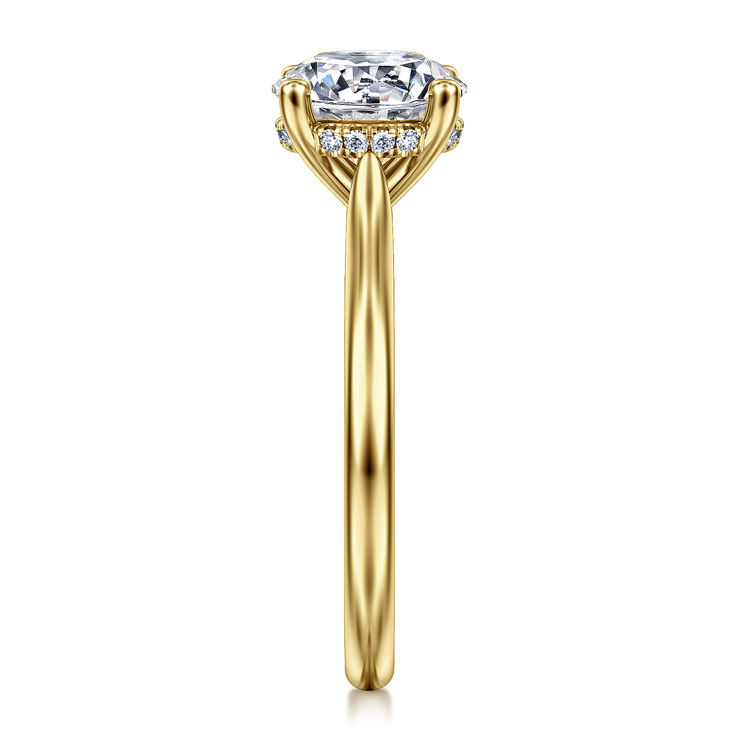 Azucena - 14K Yellow Gold Round Solitaire Diamond Engagement Ring - 0.06 ct - Shot 5