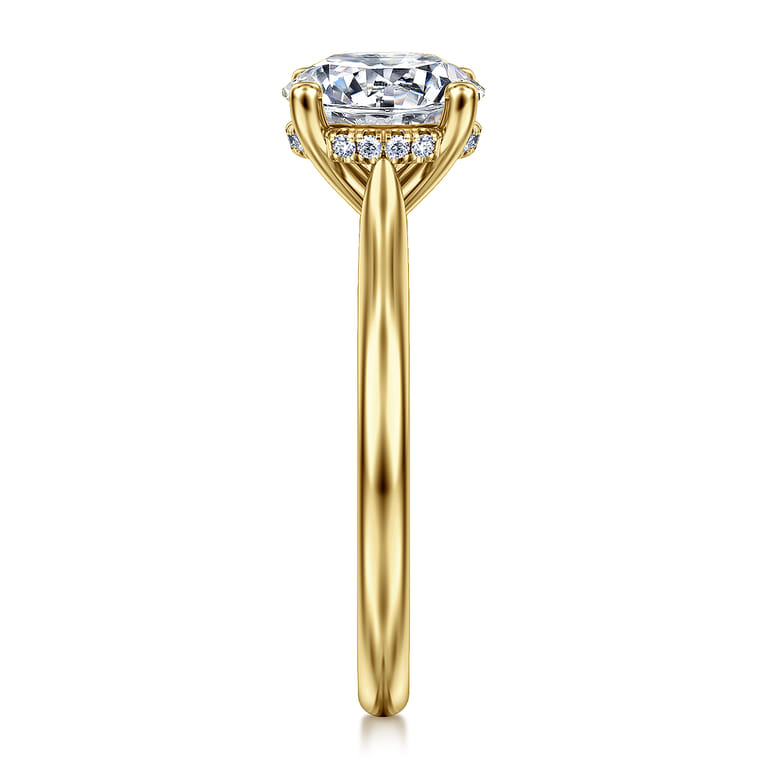 Azucena - 14K Yellow Gold Round Solitaire Diamond Engagement Ring - 0.06 ct - Shot 5