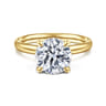 Peace - 14K Yellow Gold Round Diamond Engagement Ring - 0.08 ct