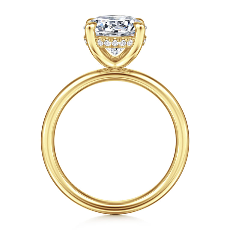 Peace - 14K Yellow Gold Round Diamond Engagement Ring - 0.08 ct - Shot 2