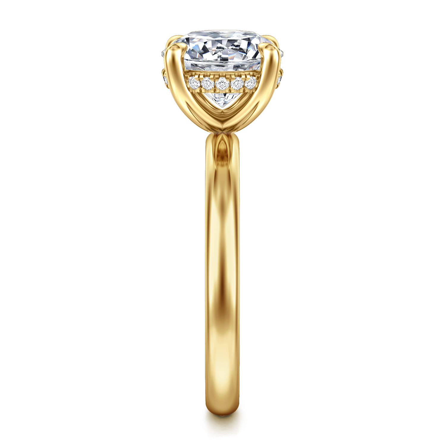 Peace - 14K Yellow Gold Round Diamond Engagement Ring - 0.08 ct - Shot 4