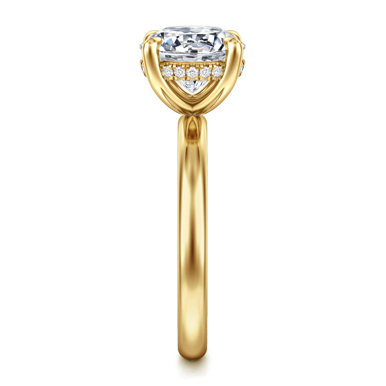 Peace - 14K Yellow Gold Round Diamond Engagement Ring - 0.08 ct - Shot 4