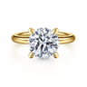 Peace - 14K Yellow Gold Round Diamond Engagement Ring - 0.08 ct
