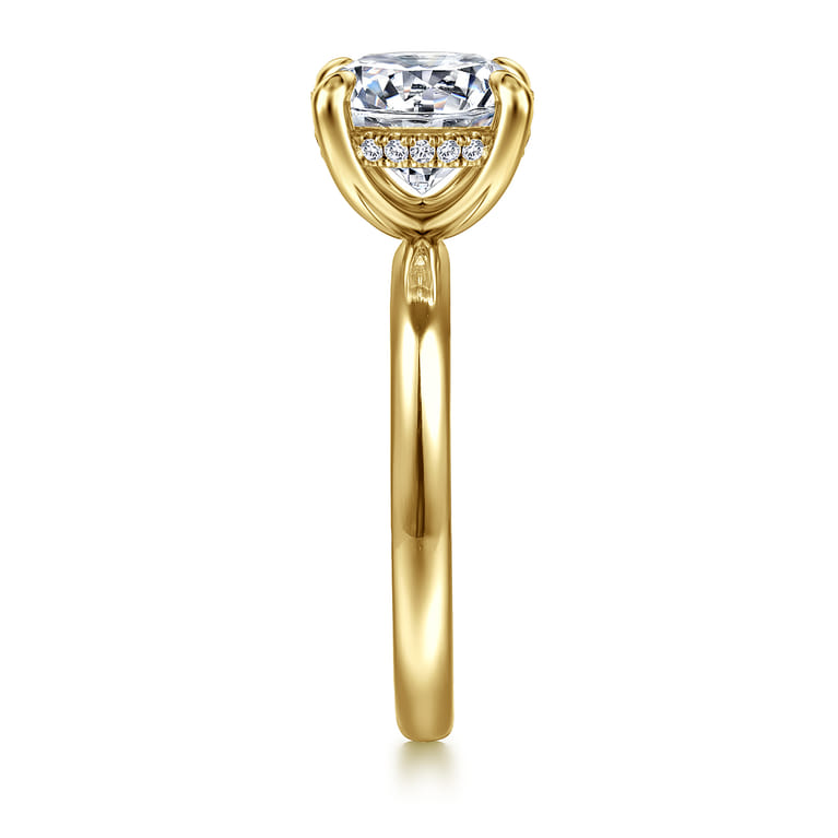 Peace - 14K Yellow Gold Round Diamond Engagement Ring - 0.08 ct - Shot 4