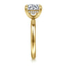 Peace - 14K Yellow Gold Round Diamond Engagement Ring - 0.08 ct