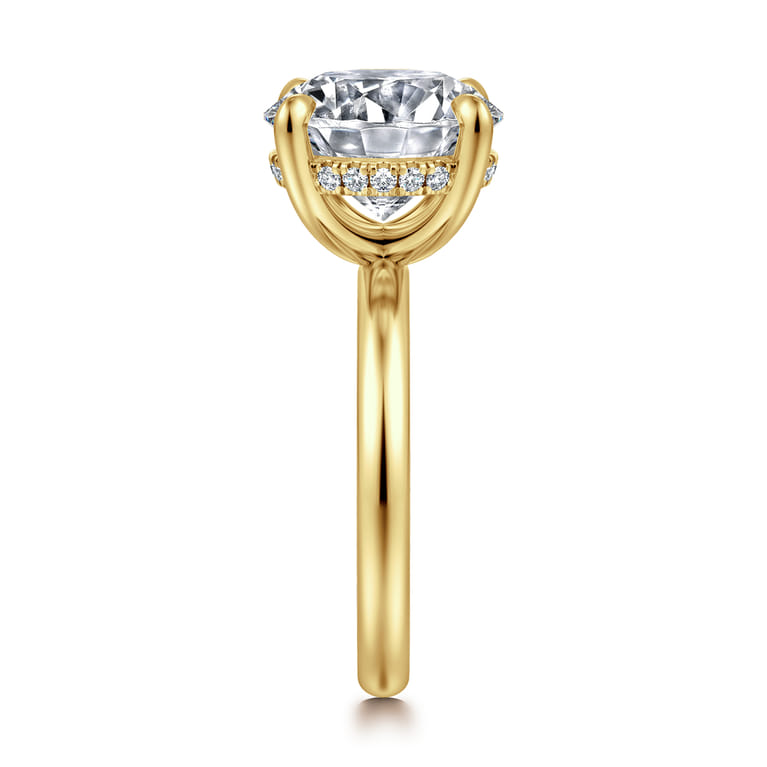 Peace - 14K Yellow Gold Round Diamond Engagement Ring - 0.12 ct - Shot 4
