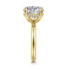 Peace - 14K Yellow Gold Round Diamond Engagement Ring - 0.12 ct