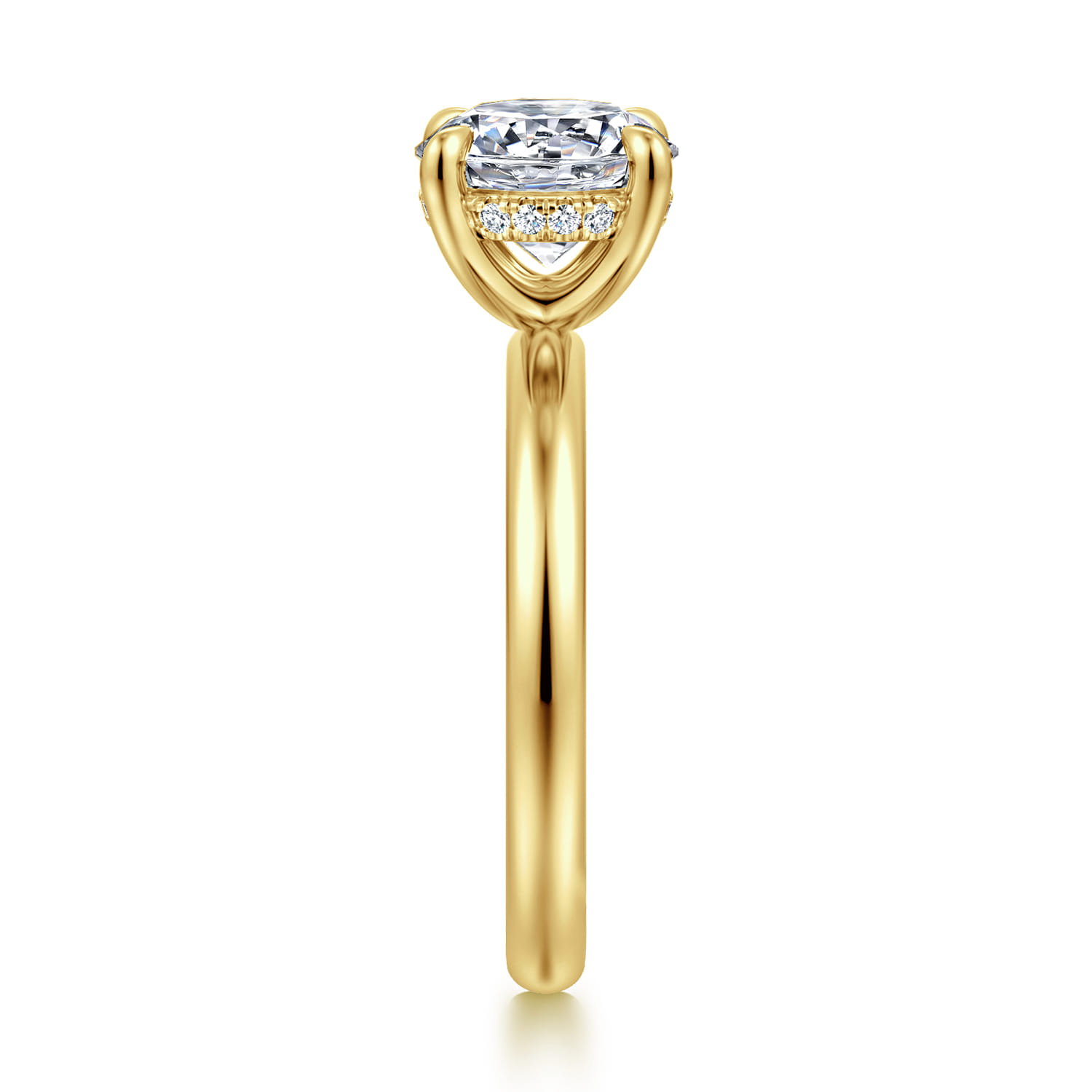 Peace - 14K Yellow Gold Round Diamond Engagement Ring - 0.08 ct - Shot 4