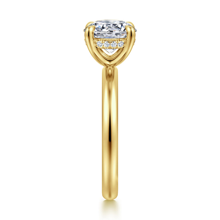 Peace - 14K Yellow Gold Round Diamond Engagement Ring - 0.08 ct - Shot 4
