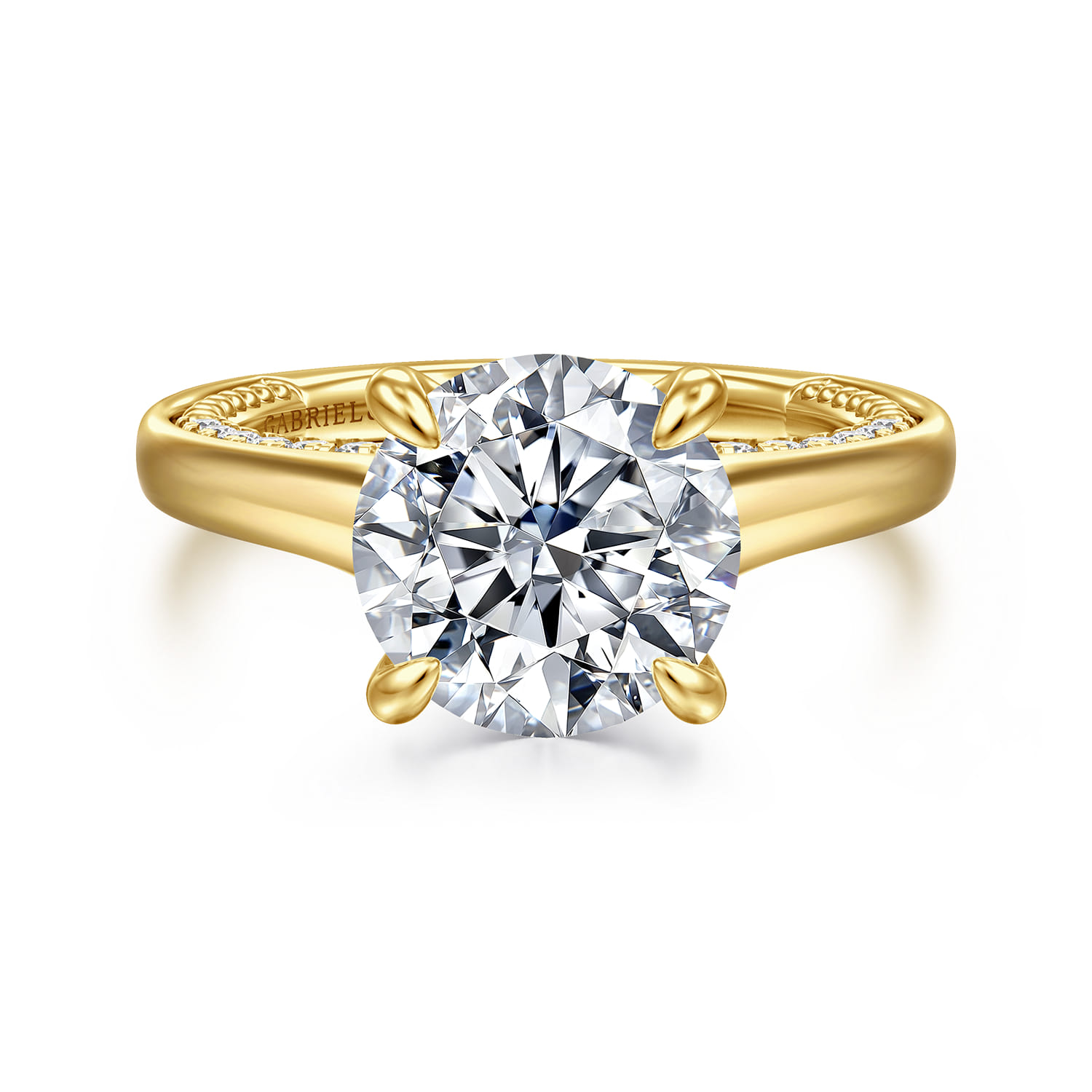 Rosey - 14K Yellow Gold Round Diamond Engagement Ring - 0.35 ct - Shot 1