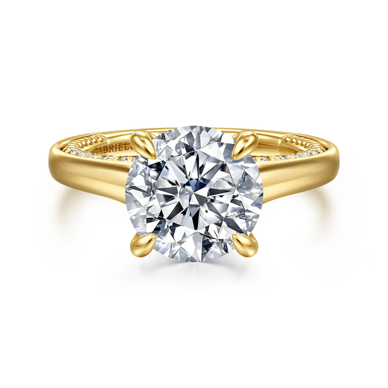 Rosey - 14K Yellow Gold Round Diamond Engagement Ring - 0.35 ct - Shot 1