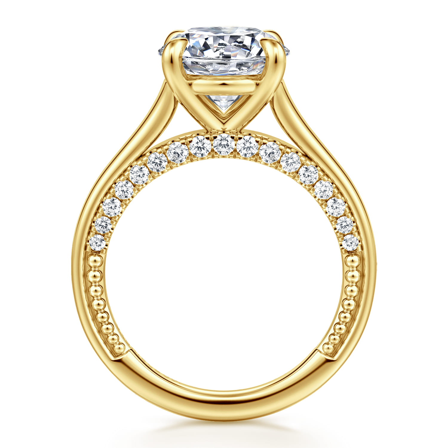 Rosey - 14K Yellow Gold Round Diamond Engagement Ring - 0.35 ct - Shot 2