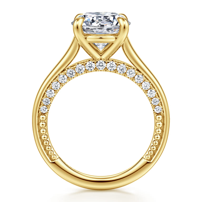 Rosey - 14K Yellow Gold Round Diamond Engagement Ring - 0.35 ct - Shot 2