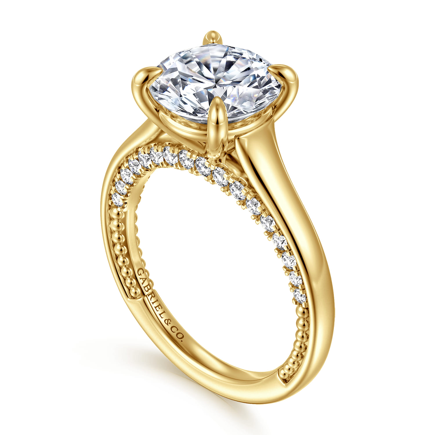 Rosey - 14K Yellow Gold Round Diamond Engagement Ring - 0.35 ct - Shot 3