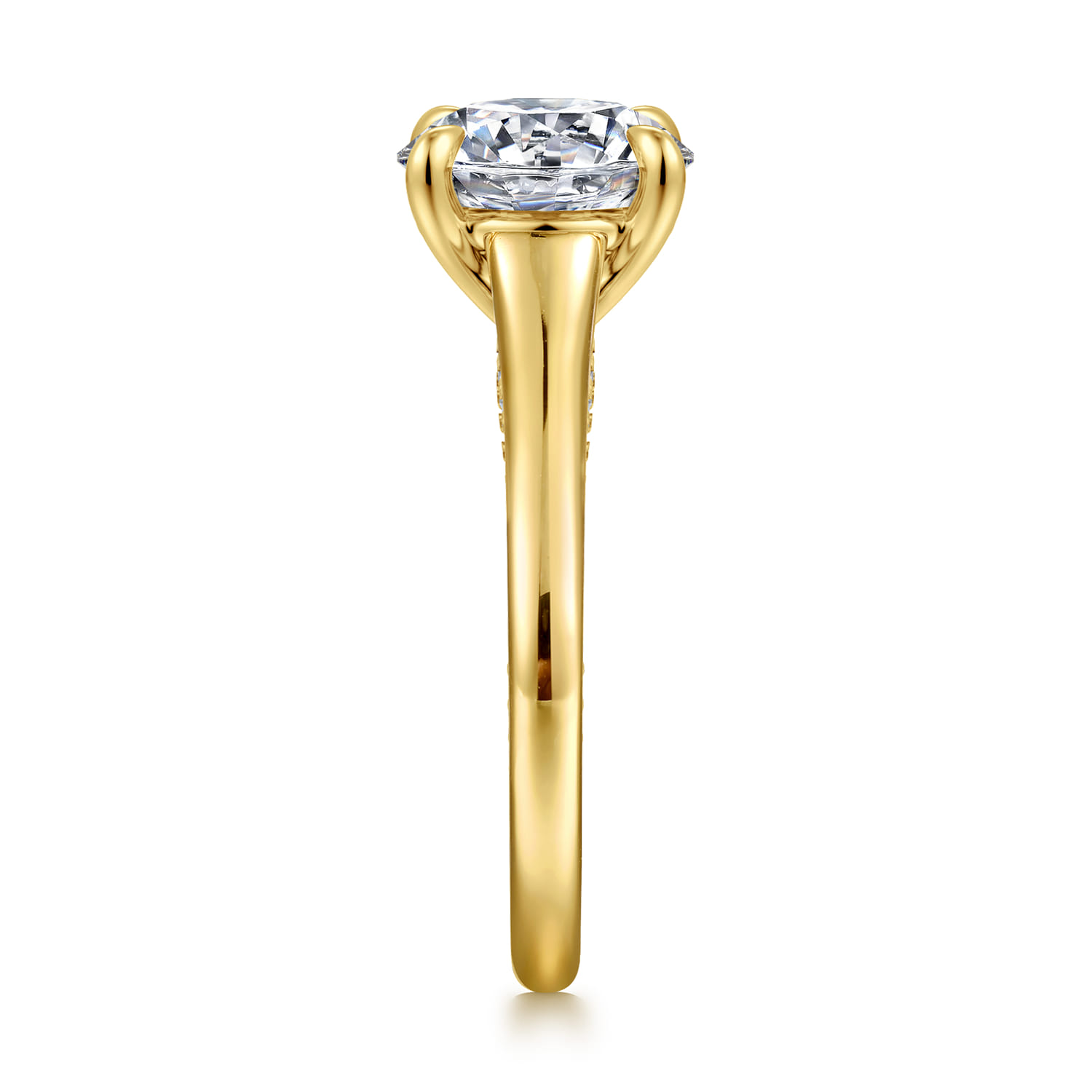 Rosey - 14K Yellow Gold Round Diamond Engagement Ring - 0.35 ct - Shot 4