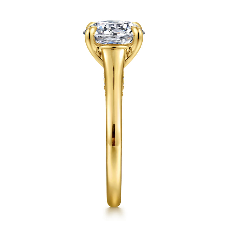 Rosey - 14K Yellow Gold Round Diamond Engagement Ring - 0.35 ct - Shot 4