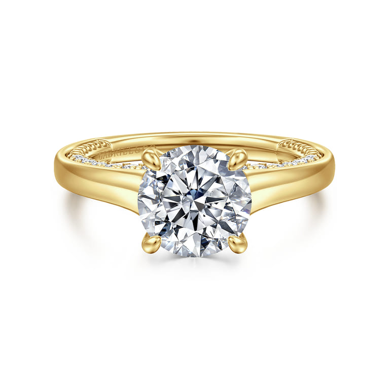 Rosey - 14K Yellow Gold Round Diamond Engagement Ring - 0.35 ct - Shot 1