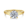 Rosey - 14K Yellow Gold Round Diamond Engagement Ring - 0.35 ct